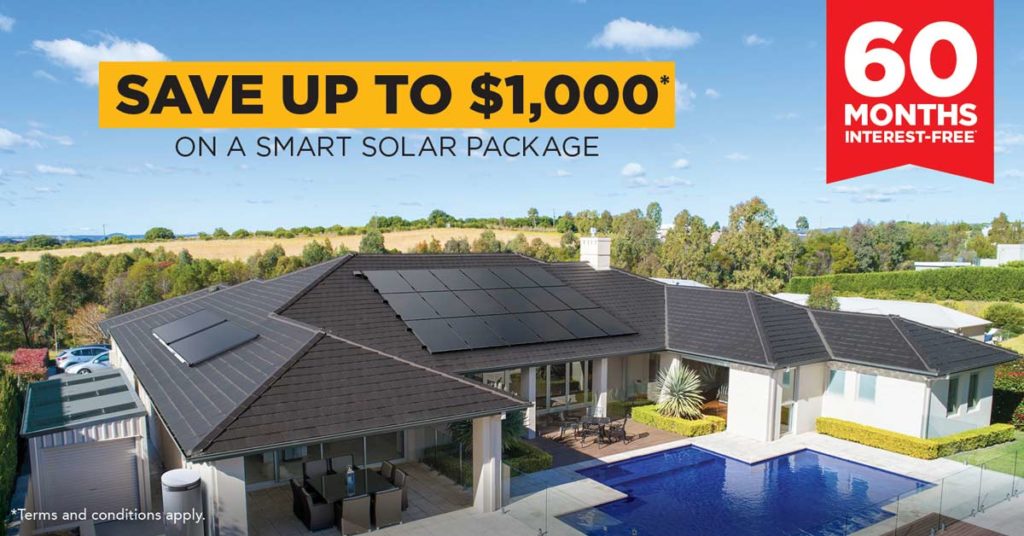 Save up to $1,000 on a solar bundle including a Solahart hot water system and Solahart solar power system