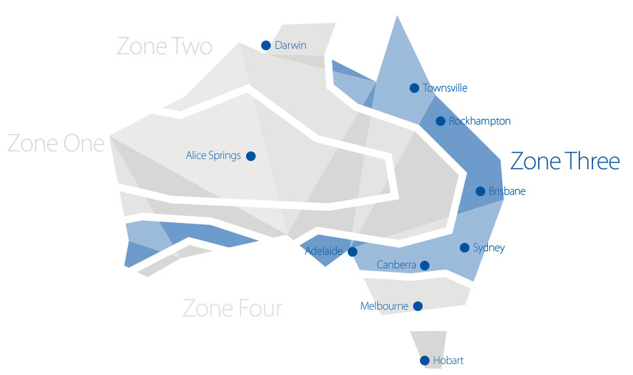 Map of zones for solar incentives